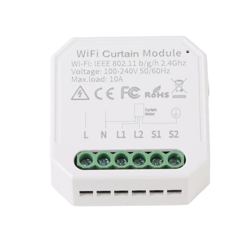 Умный модуль управления шторами 10А Голосовое управление WiFi Двусторонний выключатель для штор и жалюзи для Tuya Smart Белый