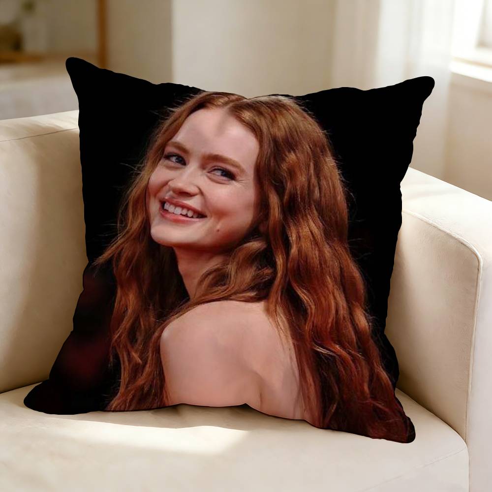 Film And Television Actress SSadie SSink Square DoubleSided printed Pillow Case Bedroom Bedside Pillow Sofa Cushion Cover