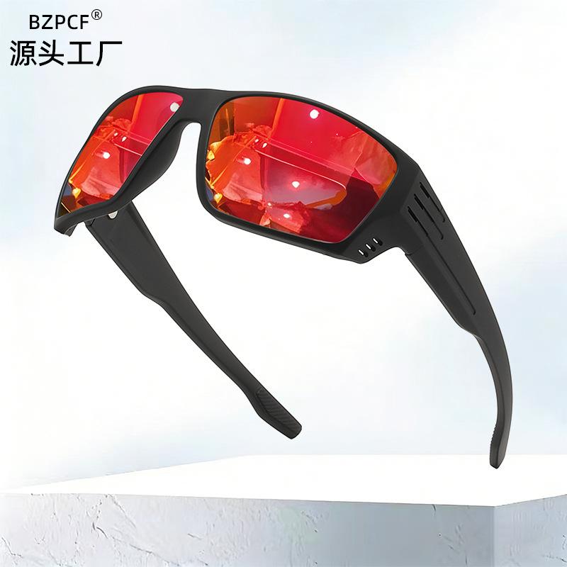 Men's Windproof Sunglasses for Driving and Cycling, Large Frame Sunglasses for Square and Round Faces, Outdoor Sun Protection Polarized Glasses