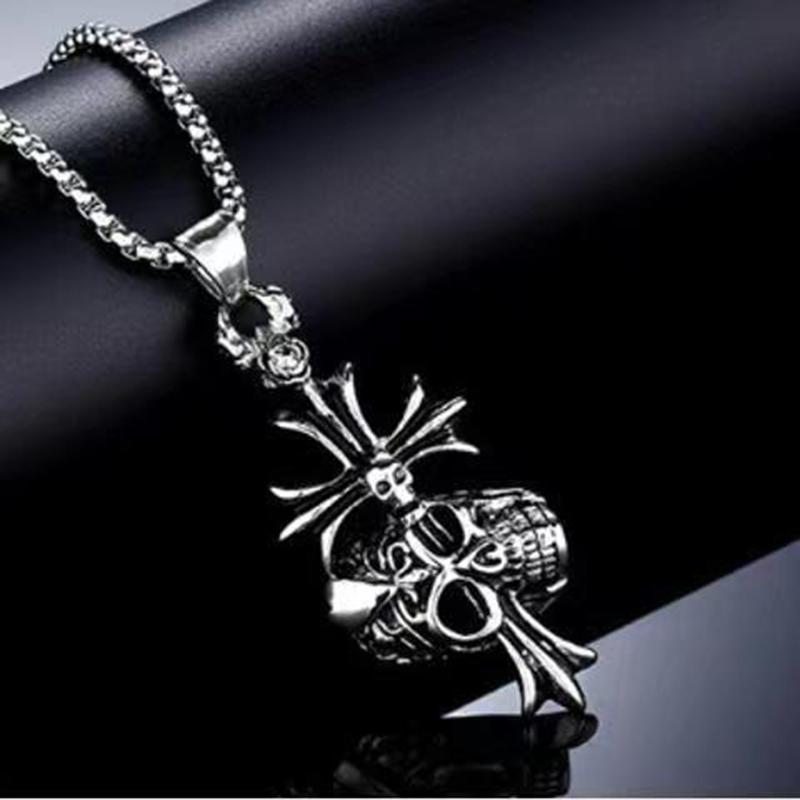 Кулон с черепом, ожерелье с крестом, кулон, мужское ожерелье, женское ожерелье