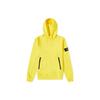 Однотонная толстовка с капюшоном на молнии и значком для мужчин, желтая 781560452-V0030