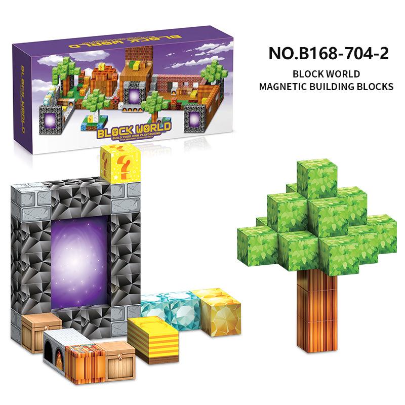 Magnetic World Hell Portal Magnetic Building Blocks Educational Puzzle Toy Creative DIY Cube Set for Kids Multicolor
