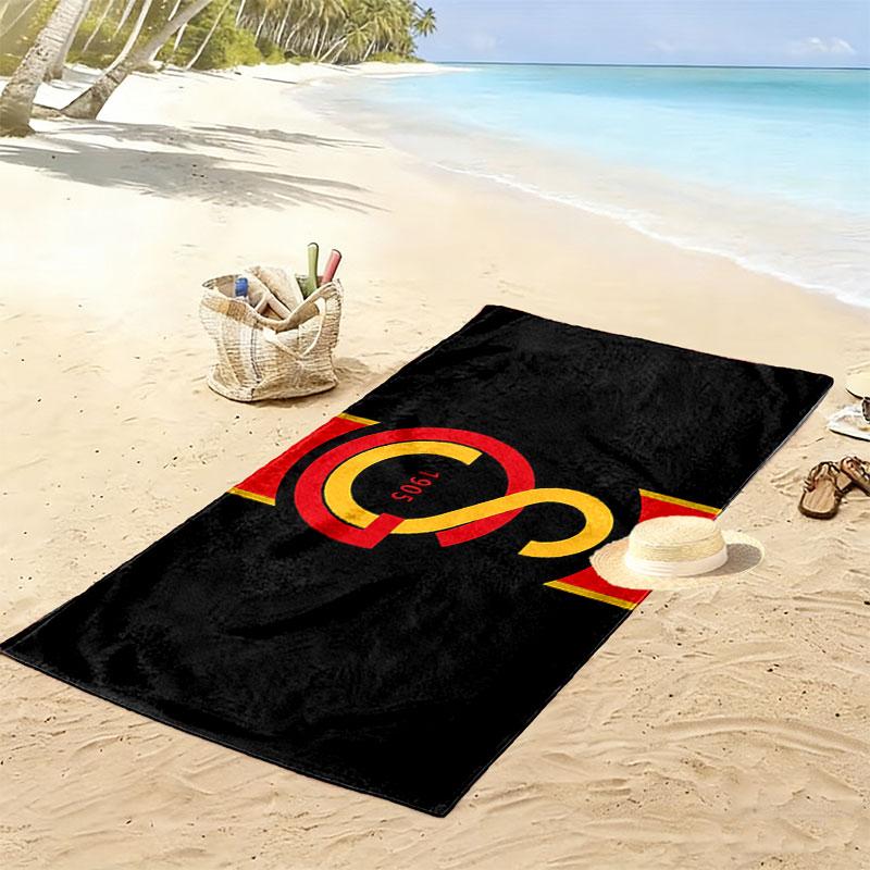 Пляжное полотенце с принтом логотипа Galatasaray SK, Большое, Мягкое, Быстросохнущее, для Пляжа, Кемпинга, Плавания