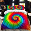 Color Tie Dyeing Double Bed Duvet Cover Set Queen Calico Twin Size Comforter Bedding Set Single Complete Set