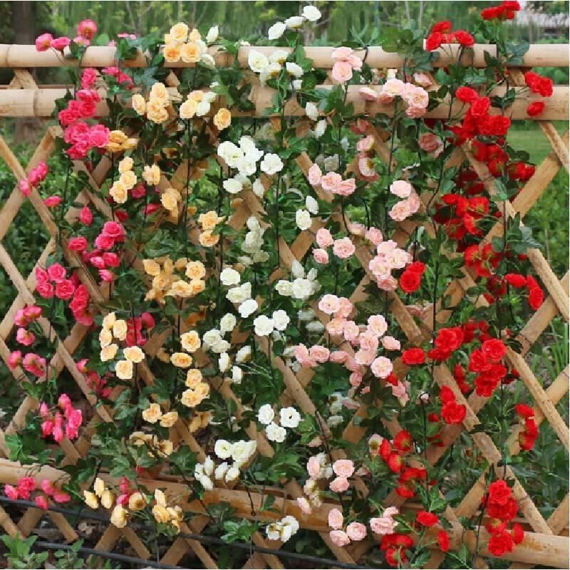 Luxurious 69-head Artificial Rose Vine For Wedding And Home Decor Champagne Color