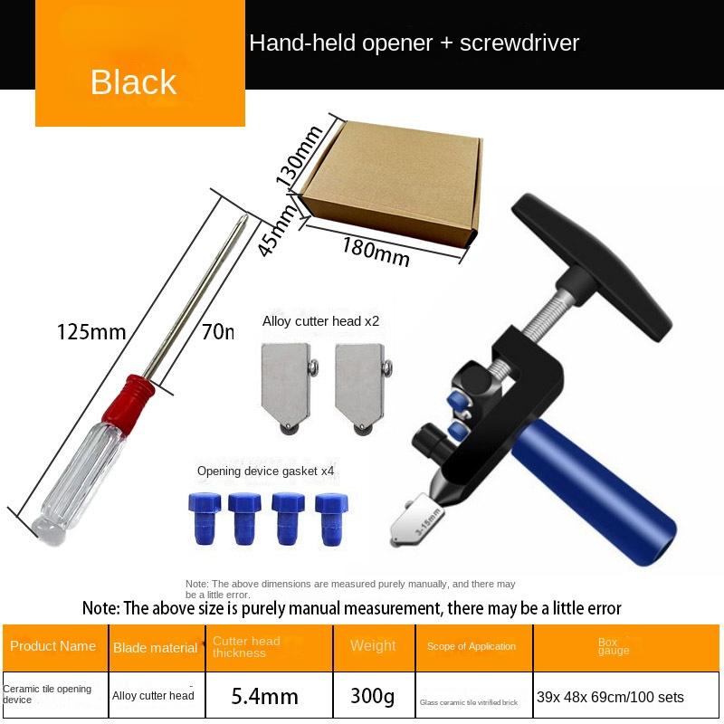 2 In 1 Glass Cutter Set Manual Tile Diamond Cutter Slicer Roller High-Strength Ceramic Cutting Tile Opener Construction Tools