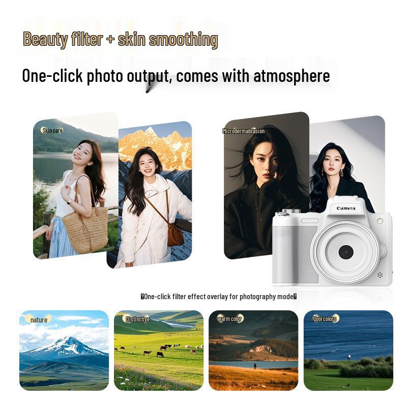 68MP Mirrorless HD Camera with Flip Screen & Viewfinder