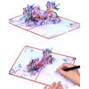 Creative Flower Butterfly Bicycle Pop Up Greeting Card 3D Handmade Paper Surprise Card for Birthdays and Weddings