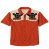 Men's Contrast Patchwork Short Sleeve Shirt Casual Lapel Button Down Top for Daily Commute Vacation