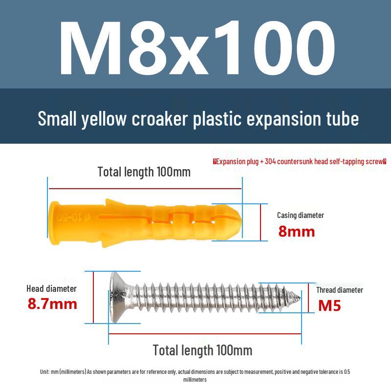 Маленькие Желтые Рыбки Пластиковые Дюбели M6-M10 с Резиновыми Пробками