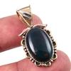 Natural Bloodstone Gemstone 925 Solid Sterling Silver TwoTone Pendant 1.25" N2T82