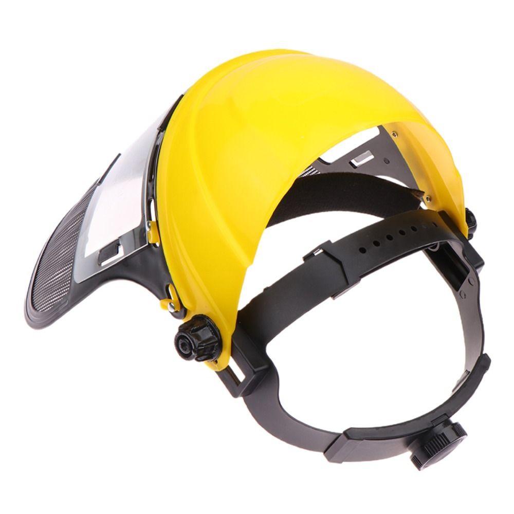 PVC Safety Helmet Hat Mesh Clear Face Shields Impact Resistant Protective Mask Garden