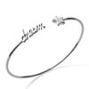 [N3343] - Open Silver Bracelet 'Messages' White (Dream) Rhodium-plated - 56 Mm 15x7 Mm