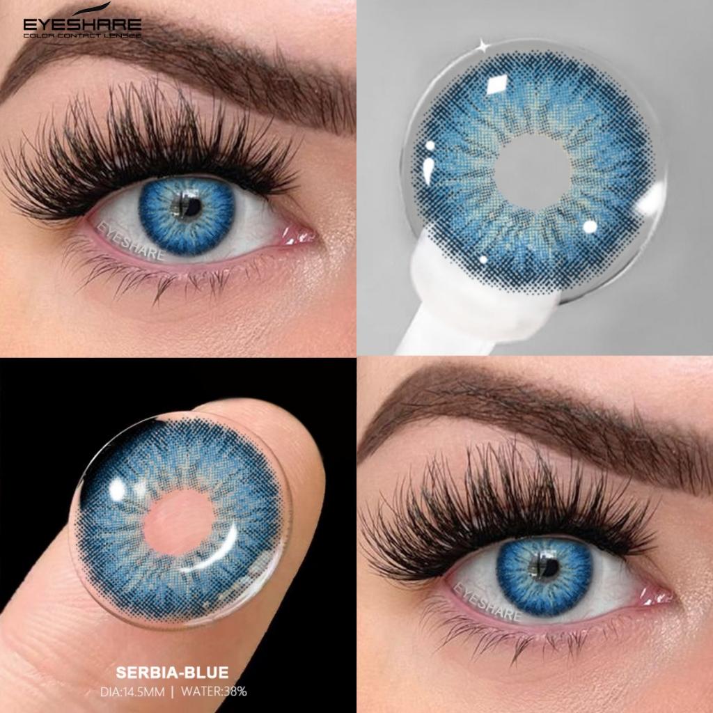 Eyeshare Contact Lenses Colored Contact Lenses for Brown Eyes Natural Beauty Pupils Yearly 14.5mm Big 2pcs Soft