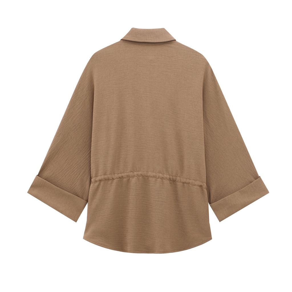 Весна 2025 Женская рубашка с длинным рукавом и лацканами в европейском и американском стиле с повседневными брюками