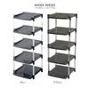 Heiwa Kougyou Crystal Shoe Rack, 5 Tiers, Gray