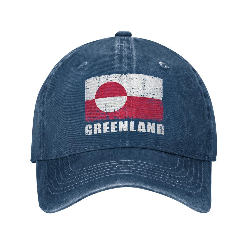Greenland Flag Grunge Country Flag Greenland Casual Baseball Cap Tennis Skate Trucker Hat Spring Women Unisex Y2k Snapback Cap