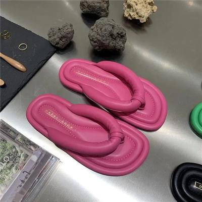 Мода 2024 Новые Летние Женские Тапочки Модные Розово-Красные Сандалии На Плоской Подошве Уличные Повседневные Женские Шлепанцы Женские Вьетнамки