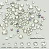 Round Silver Flatback Nail Art Rhinestones - Clear White Glass Decor for DIY Nails & Phone Accessories