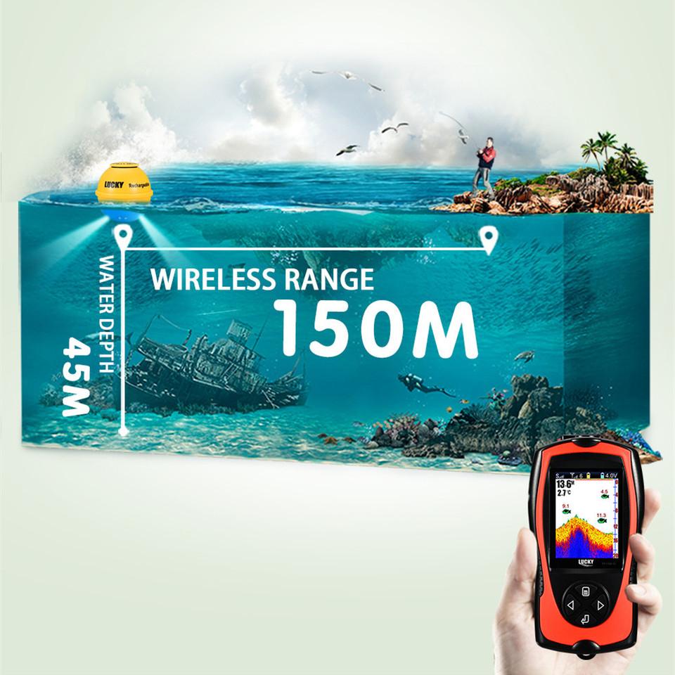 Lucky Sonar FF1108-1CWLA Перезаряжаемый Беспроводной Датчик 45M Глубина Воды Эхолот Рыбалка Портативный Эхолот