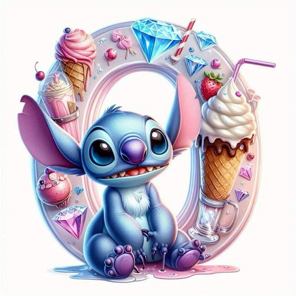 Disney Алмазная вышивка Стич Мультяшный Мозаика Новое поступление 26 Букв Картина Стразы Картина Мороженое Декор Детской Комнаты