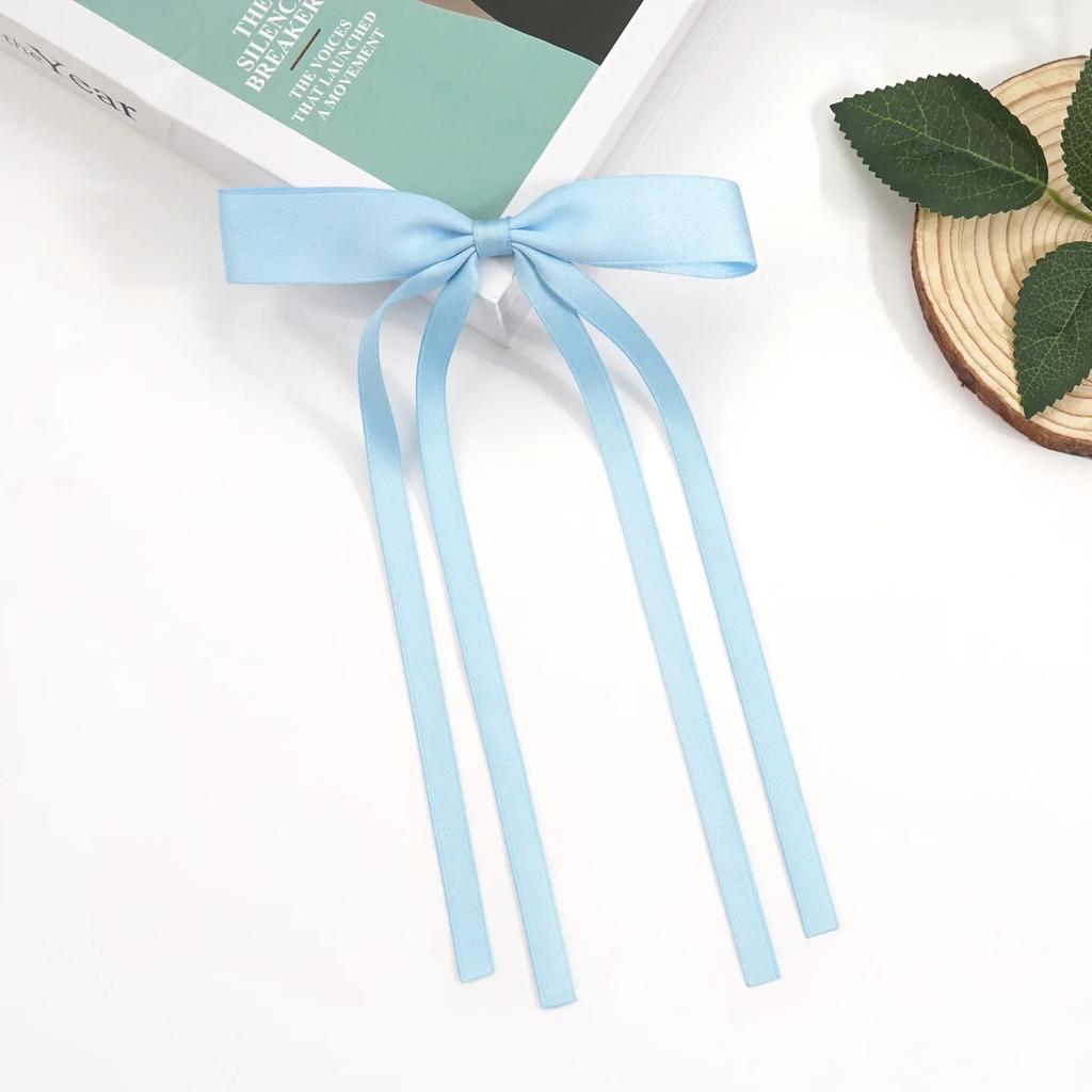 Sweet Bow Ribbon Hair Clips Elegant Women Girls Long Ribbon Hairpin Daily Party Gifts Wedding Jewelry Fashion Style Accessories