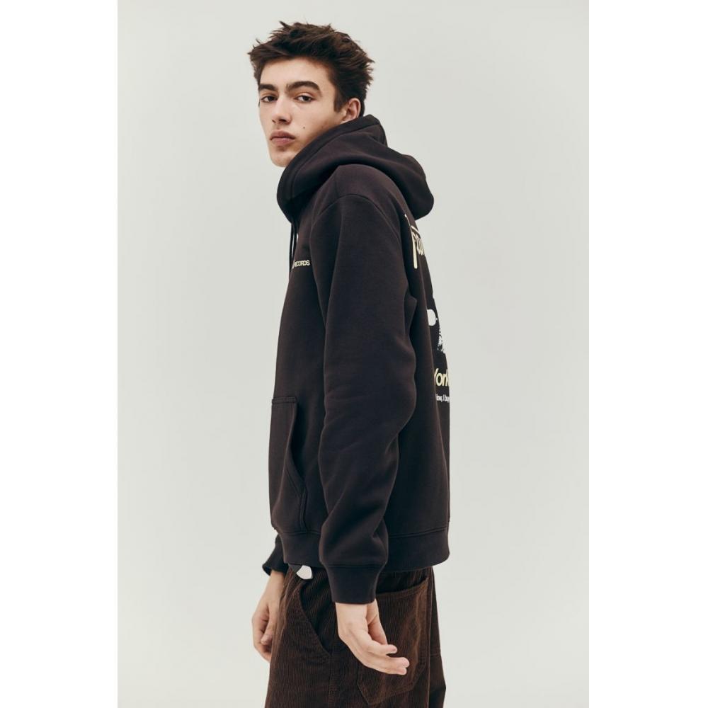 H M Regular Fit Hoodie Brown Snoopy