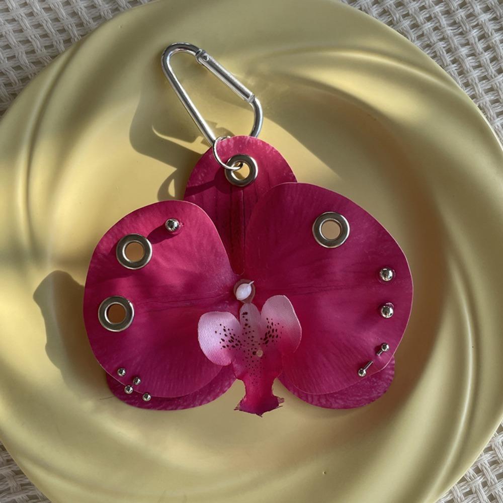 Backpack Decoration Orchid Lily Keychain Simulation Flower Butterfly Orchid Keychain