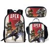 Классический Популярный Новинка APEX 3D Печать 3 шт./Набор зрачок Школьные Сумки Рюкзак для Ноутбука Ежедневный Рюкзак Наклонная сумка на плечо Пенал