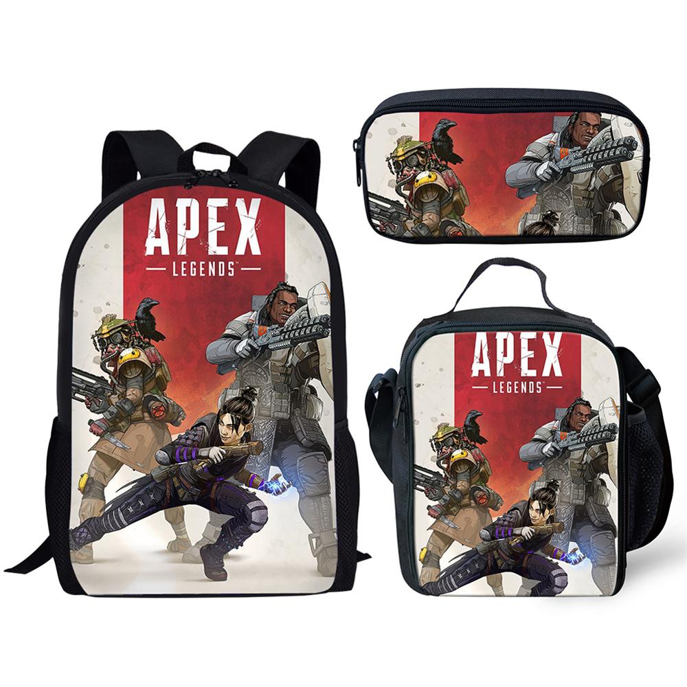 Классический Популярный Новинка APEX 3D Печать 3 шт./Набор зрачок Школьные Сумки Рюкзак для Ноутбука Ежедневный Рюкзак Наклонная сумка на плечо Пенал