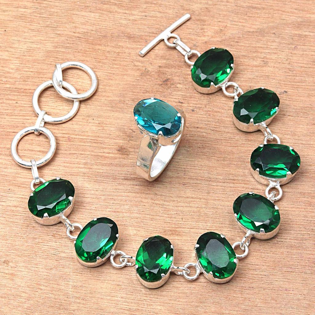 Amethyst Quartz Gemstone Women's Unisex Jewelry Bracelets & Rings 7-8''