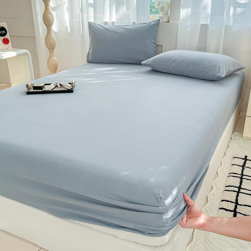 Осень/Зима Толстая Однотонная Хлопковая Фланелевая Простыня на Резинке и Пыльник