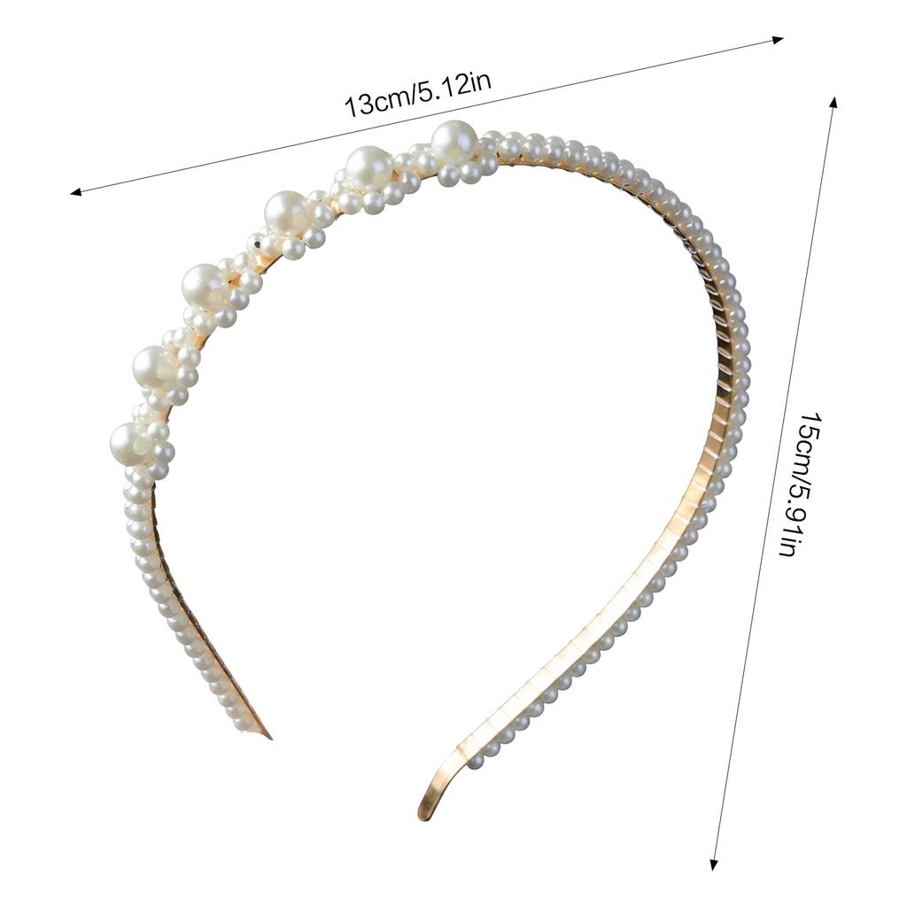 Women Retro Pearl Hairband Lightweight Alloy Headband With Elegant Design For Daily And Formal Occasions