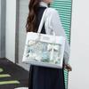 Fashion Bow Pain Bag One Shoulder Tote Bag Girl Versatile Transparent Bag Sweet Handbag Women