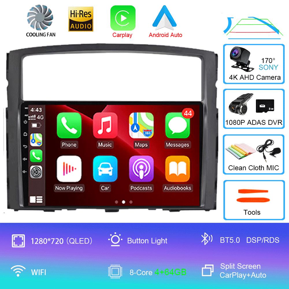 Для Mitsubishi Pajero 4 V80 V90 2006-2014 8-ядерный 5G автомобильный радиоприемник мультимедийный видеоплеер Android 14 2 din Carplay gsp QLED DSP