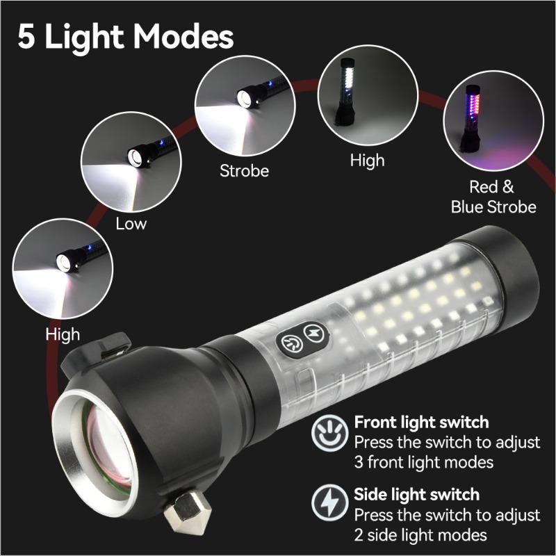 Telescopic Zoom Flashlight Rechargeable Portable Multifunctional Outdoor Strong Light Flashlight