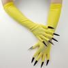 Halloween Cosplay Dark Long Gloves Fingernails for Cosplay Devil Cosume for Halloween Cosplay and Party Props  Black