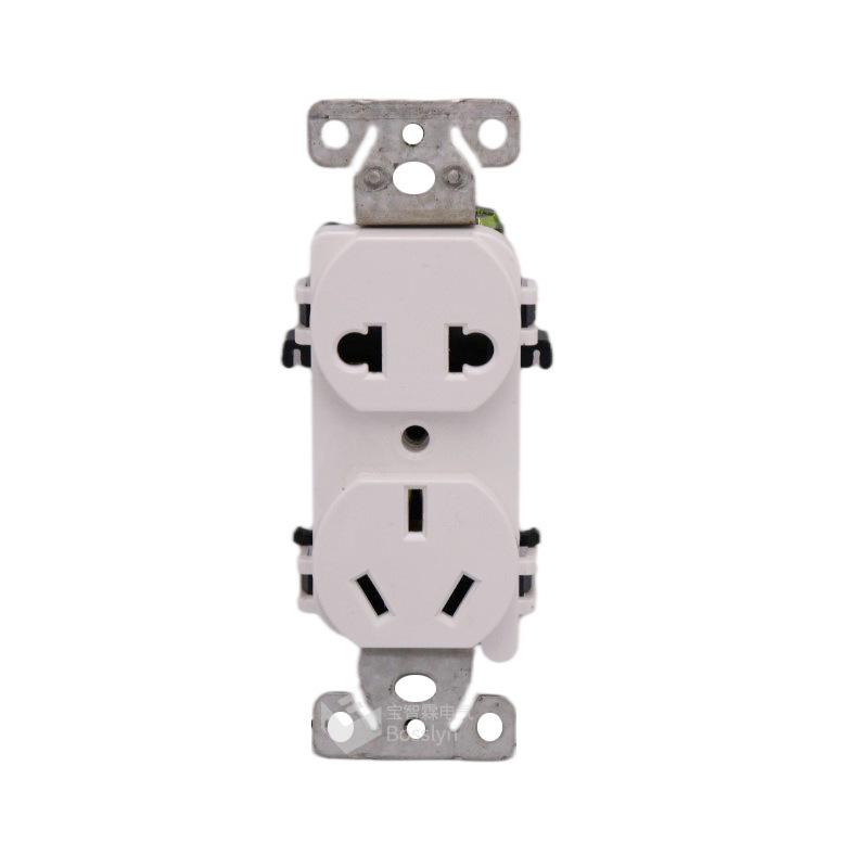 Model 118 Black Double Socket China Household Five-Hole Wall Socket BR-CN