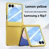 Модный Чехол Candy Color с Матовым Покрытием и Защитой Шарнира для Samsung Galaxy Z Flip 8 7 6 5 4 3, Пленка из Закаленного Стекла, Противоударная Крышка