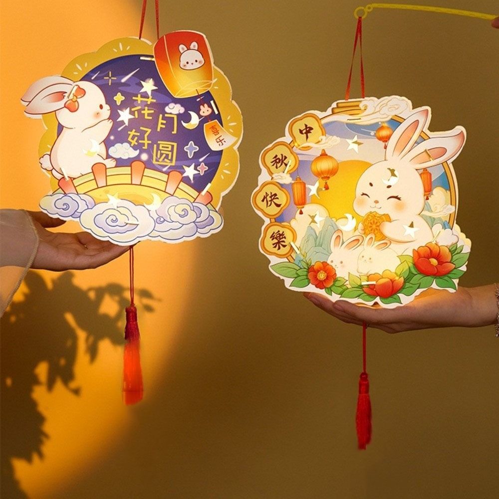 Светящиеся кроличьи фонарики Мультяшный фонарик Набор материалов для DIY Фонарь на Праздник середины осени Подарки