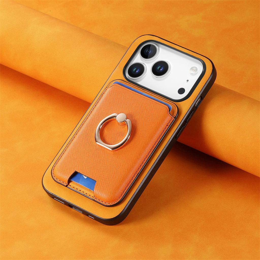 2 в 1 Съемный слот для карт Кожаный кошелек-чехол Для iPhone 17 Pro Max 16 Plus 15 14 13 12 11 17air 16E SE4 Магнитное кольцо-держатель