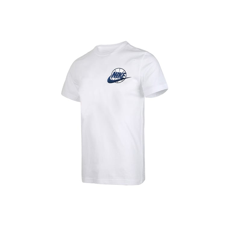 Nike Футболки Мужские Белые С Круглым Вырезом Умеренный Прямой Крой CV1084-100
