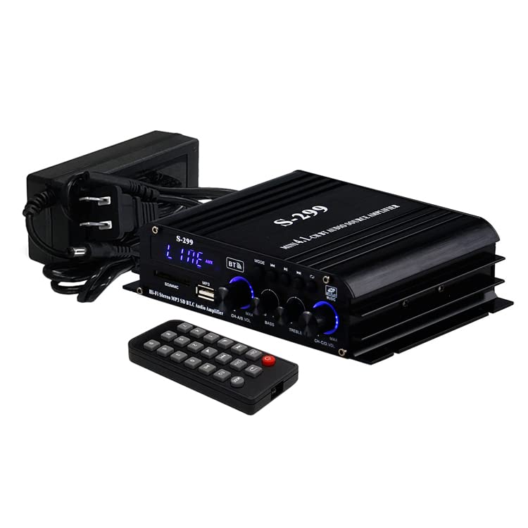 Surround Amplifier 4 X 40W RCA Subwoofer General Purpose Small Amplifier Card Playback Compatible with Bluetooth Compact Body Channel Sound Control