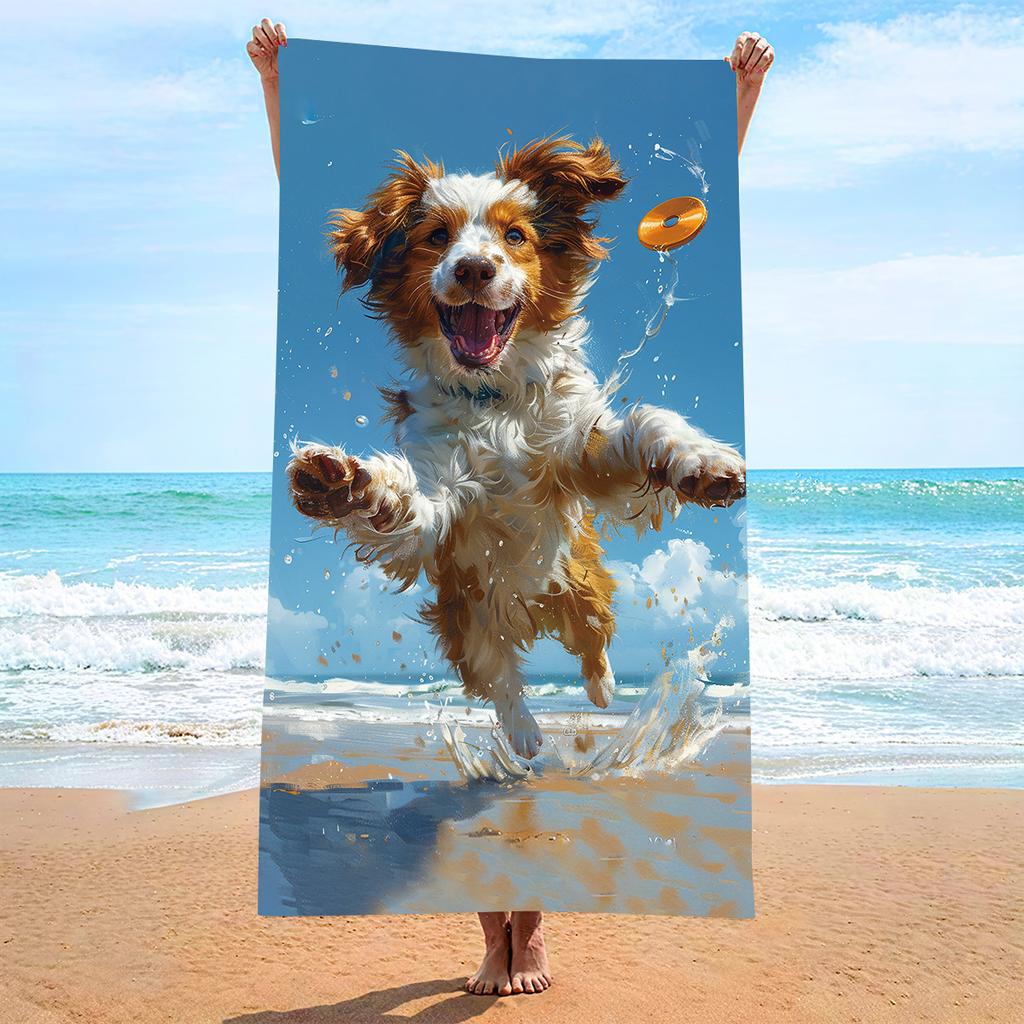 New, Double-sided Velvet Beach Towel Quick-drying Sports Towel Printed Bath Towel