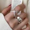 Женское геометрическое кольцо X: Милый, Штабелируемый, Неправильный Открытый Дизайн, Регулируемый для Указательного Пальца - Новый Модный Характер.