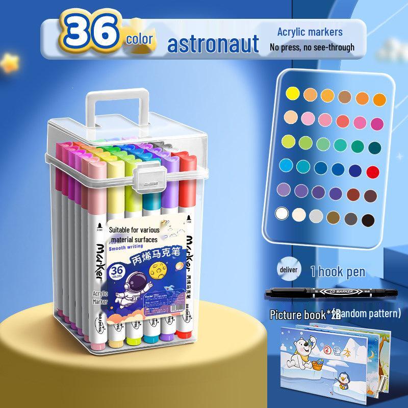 Washable Non-Bleeding Acrylic Markers for Kids - Stackable, Watercolor Pens for Elementary Students