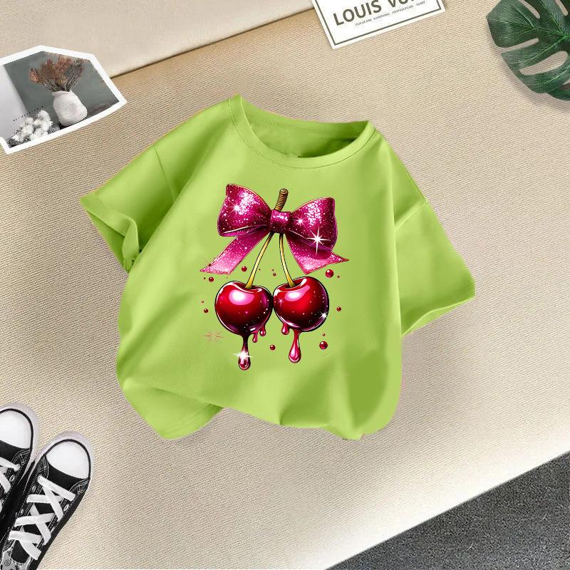 Children's Casual Short-sleeved T-shirt - Summer Girl's Cute Cherry T-shirt