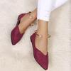 Large Size Women'S Shoes Autumn Leopard Print Pointed Head Shallow Mouth Flat Bottom Casual Single Shoes Women'S One Pedal