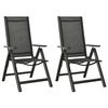 VidaXL 2x Folding Garden Chairs Patio Dining Armchairs Outdoor Reclining Chairs Textilene and 312188