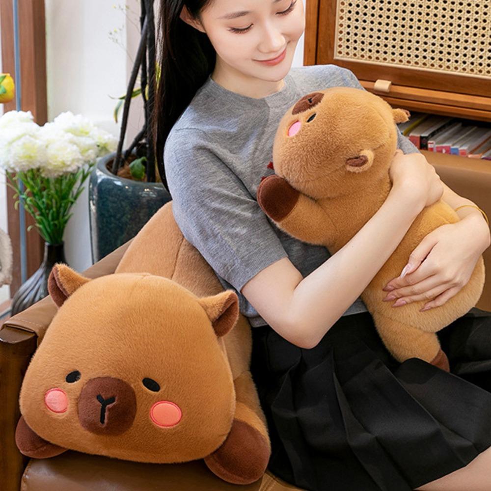 Pillow Capybara Plush Doll Fluffy Capybara Stuffed Doll Capybara Plush Toy  Friends Holiday Present
